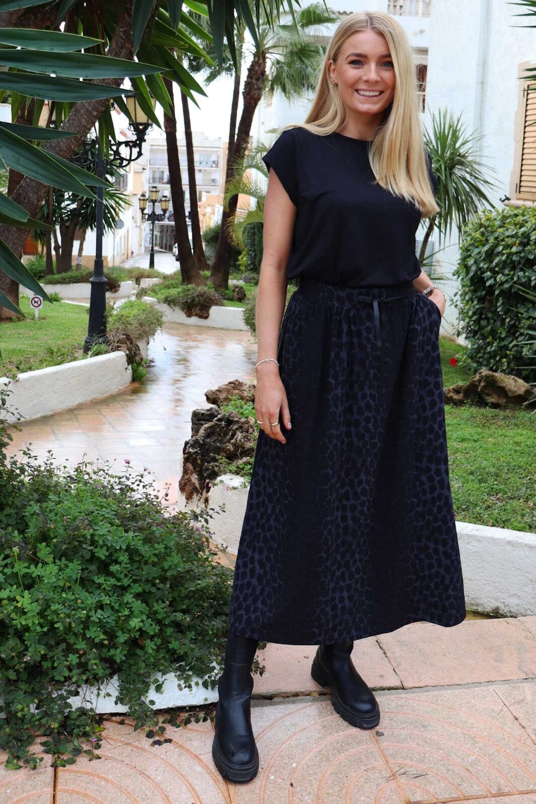 Liberte - Alma-Loose-Skirt 9582 - Dark Grey Leo