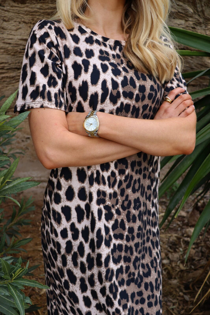 Liberte - Alma-Tshirt-Dress 9562 - Big Lux Leo Fossil