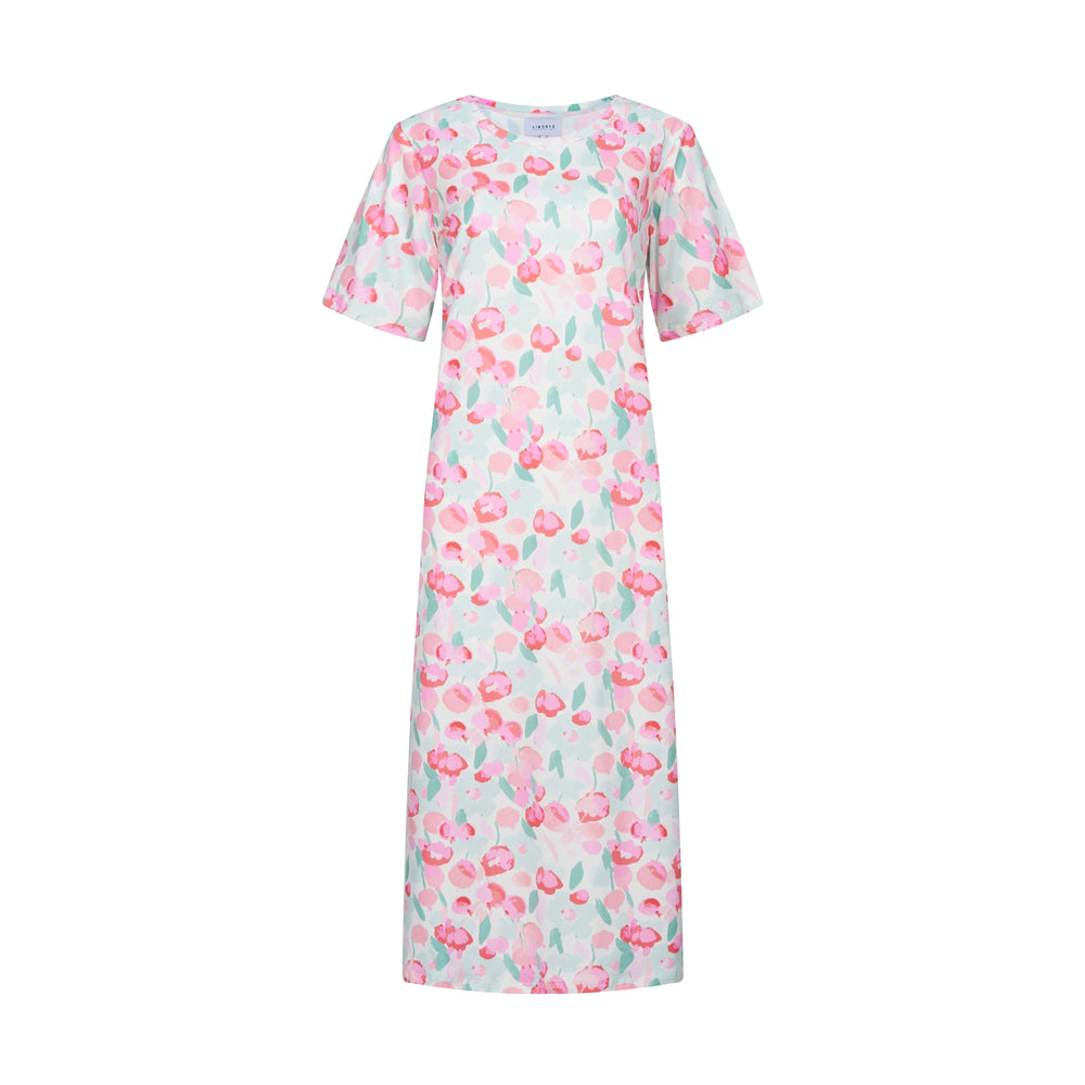 Forudbestilling - Liberte - Alma-Tshirt-Dress - Mint Pink Flower Kjoler 