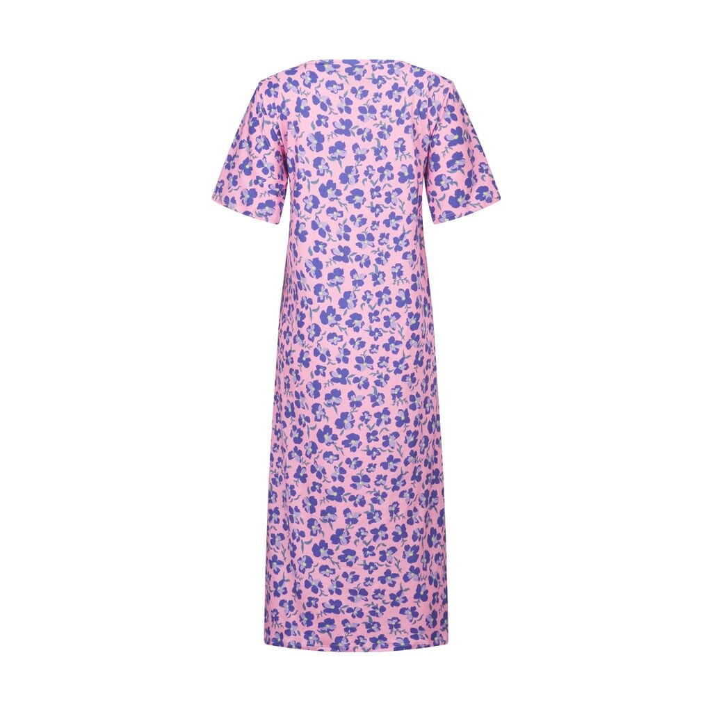Forudbestilling - Liberte - Alma-Tshirt-Dress - Pink Purple Flower Kjoler 