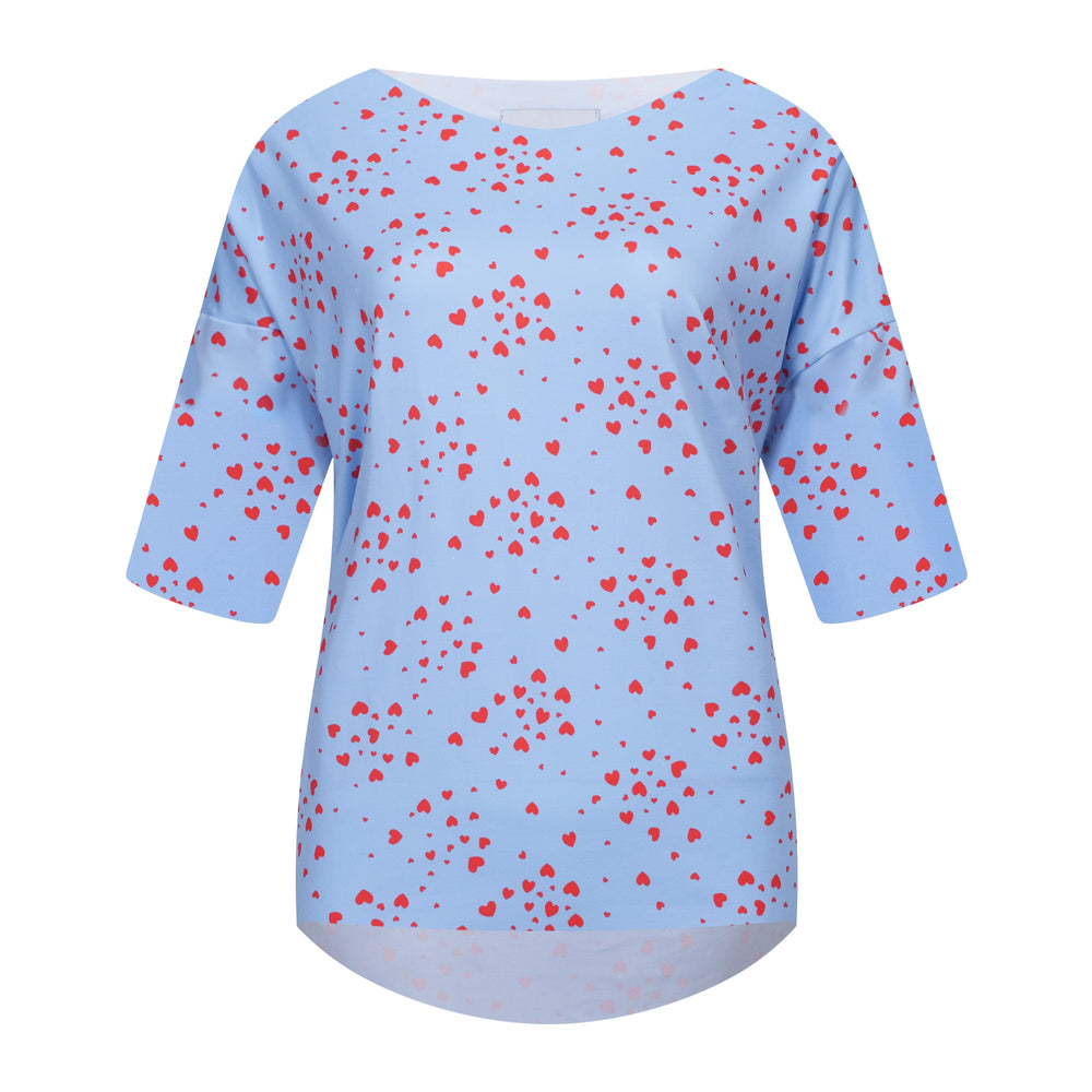Forudbestilling - Liberte - Alma-Tshirt - Light Blue Pink Heart T-shirts 