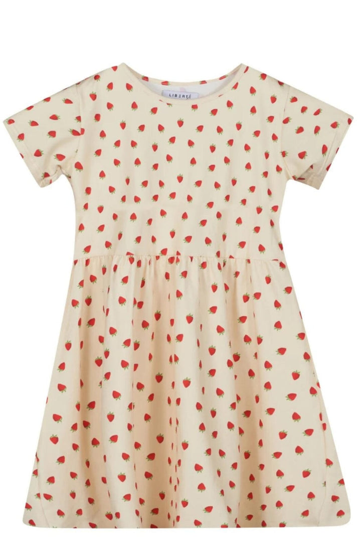 Forudbestilling - Liberte Ami - Alma-Ss-Babydoll-Dress (Kids) - Creamy Strawberry Kjoler 