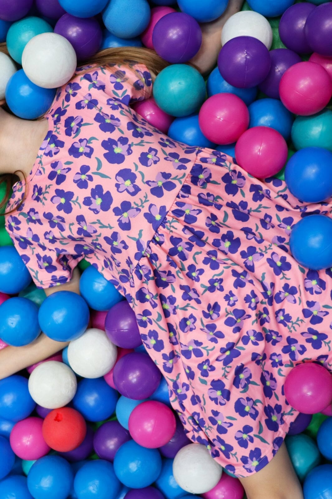Forudbestilling - Liberte Ami - Alma-Ss-Babydoll-Dress (Kids) - Pink Purple Flower Kjoler 