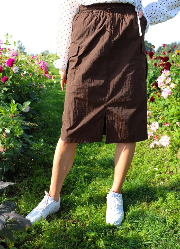Forudbestilling - Liberte - Fia-Long-Cargo-Skirt - Dark Brown Nederdele 