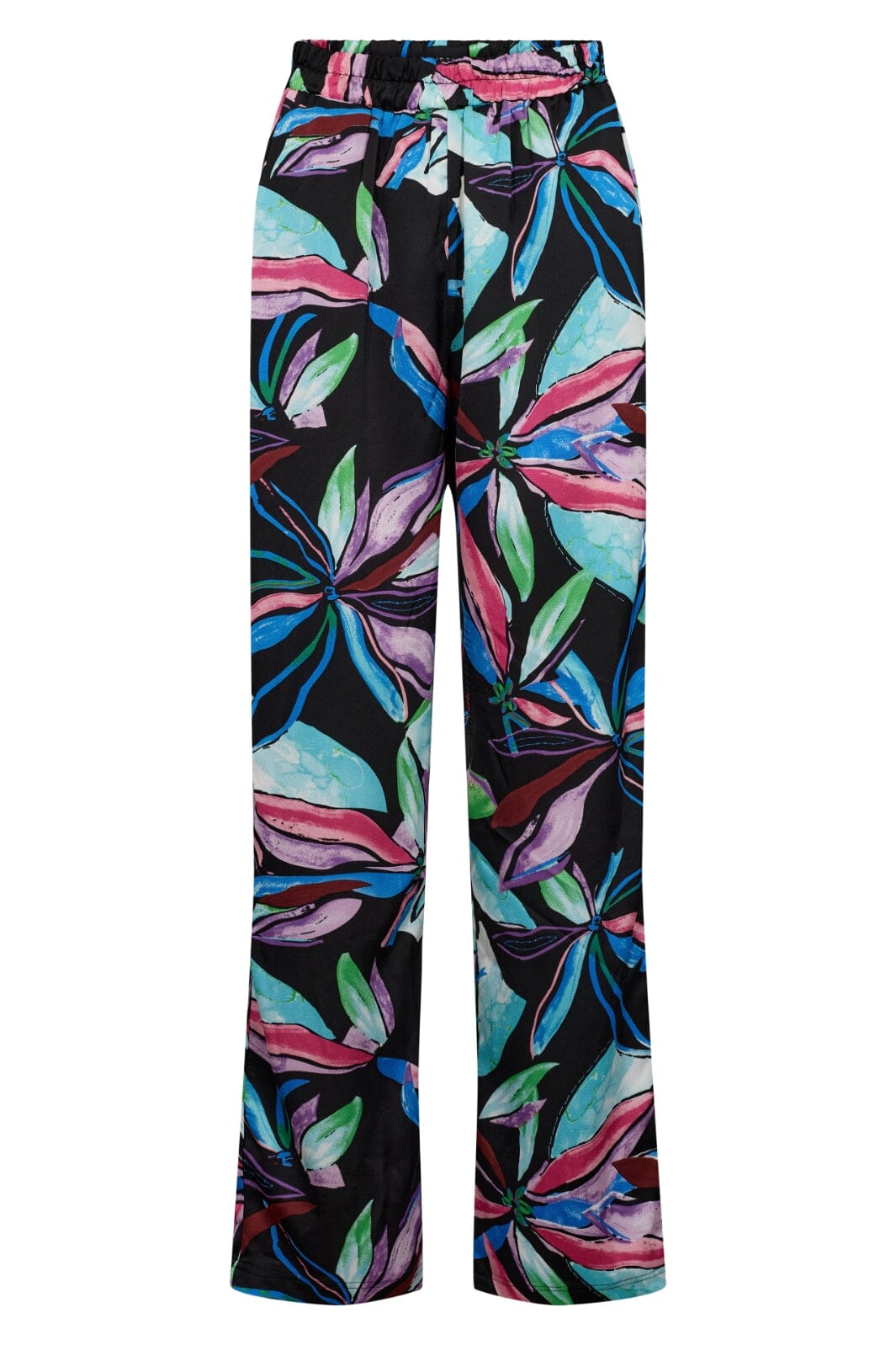 Forudbestilling - Liberte - Lulu-Pants - Colorful Black Flower Bukser 