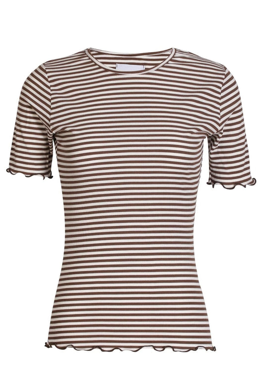 Liberte - Natalia-Ss-Blouse 9971 - Brown Creme Stripe
