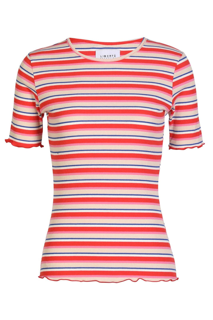 Liberte - Natalia-Ss-Blouse 9971 - Creme Orange Blue Stripe