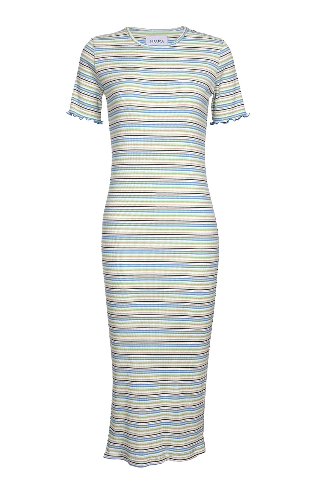 Forudbestilling - Liberte - Natalia-Ss-Dress - Blue Mint Sand Stripe Kjoler 