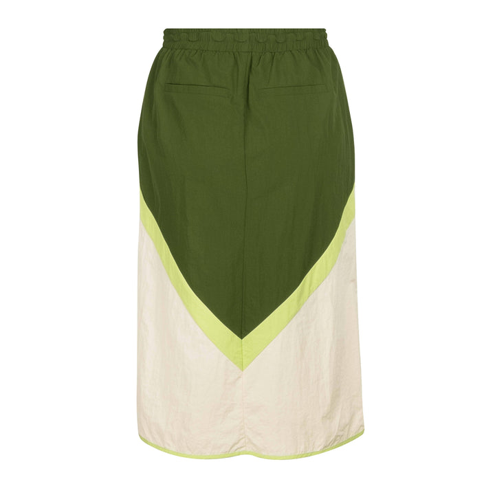 Forudbestilling - Liberte - Nia-Long-Track-Skirt - Creme Lime Army Nederdele 