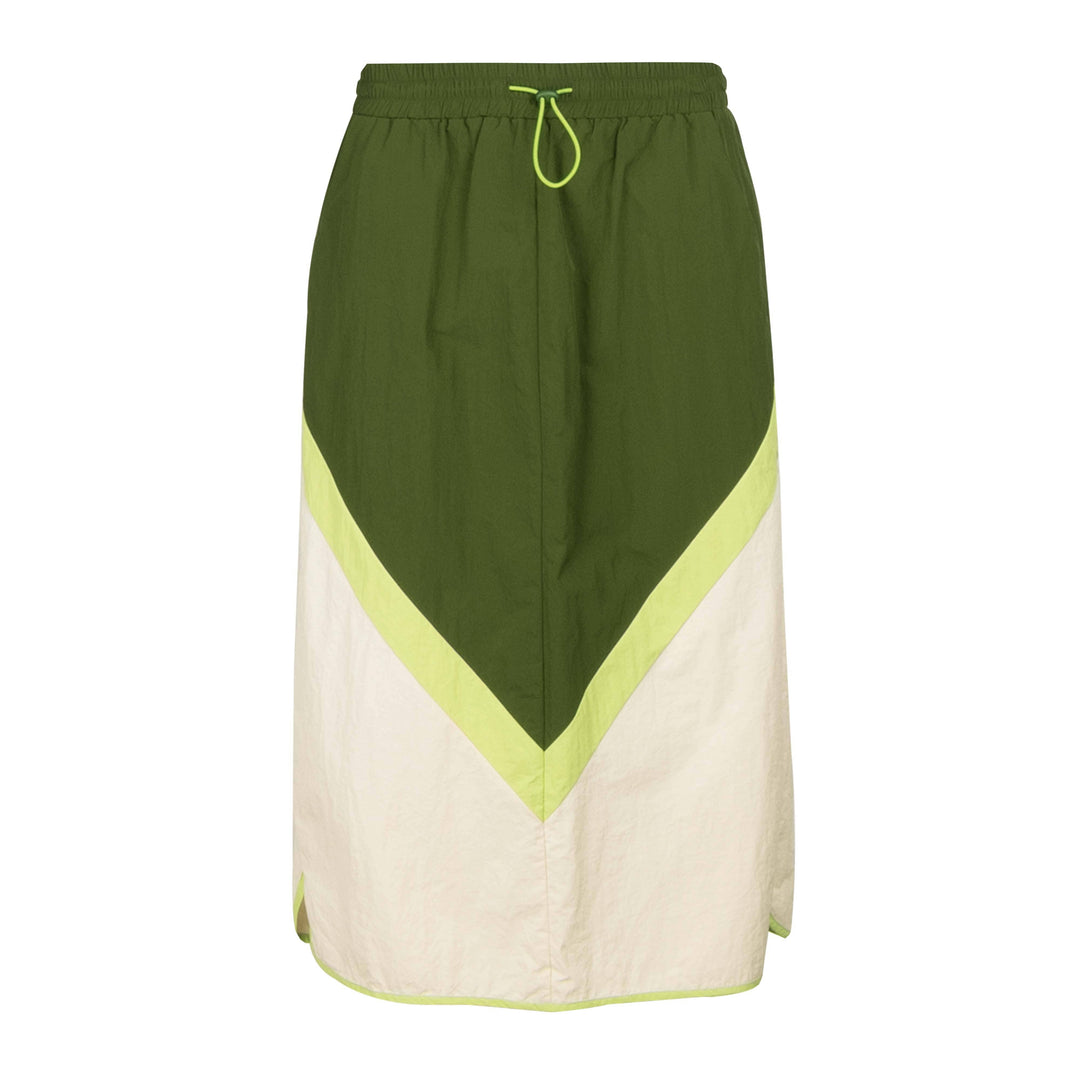 Forudbestilling - Liberte - Nia-Long-Track-Skirt - Creme Lime Army Nederdele 