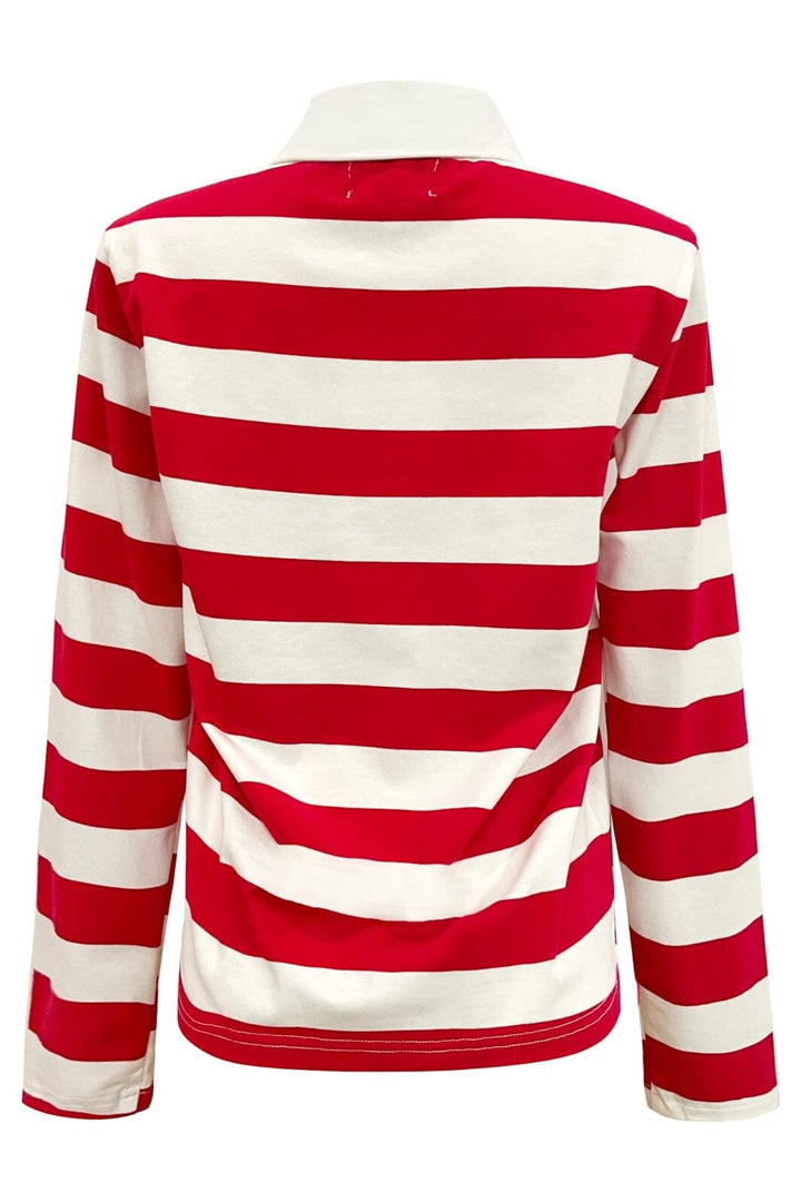 Forudbestilling - Liberte - Polo-Ls-Shirt 22145 - Red White Stripe