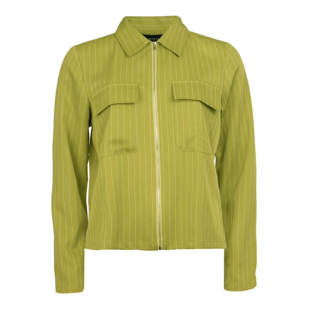 Forudbestilling - Liberte - Sini-Shirt-Jacket - Lime Pinstripe Jakker 