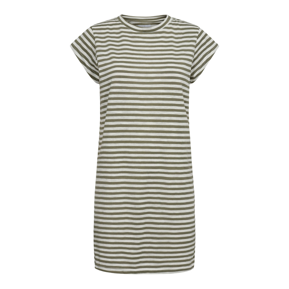 Forudbestilling - Liberte - Ulla-Stripe-Tshirt-Dress - Army White Stripe Kjoler 