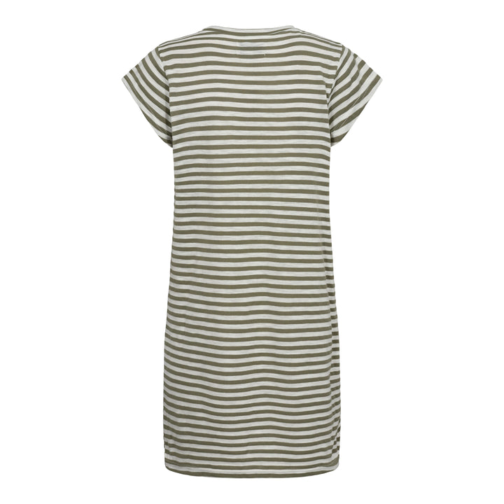 Forudbestilling - Liberte - Ulla-Stripe-Tshirt-Dress - Army White Stripe Kjoler 