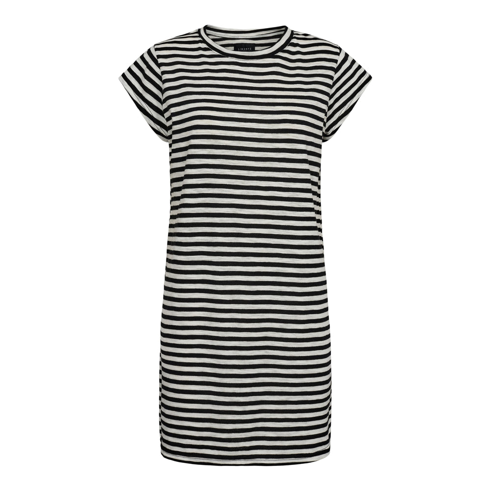 Forudbestilling - Liberte - Ulla-Stripe-Tshirt-Dress - Black White Stripe Kjoler 