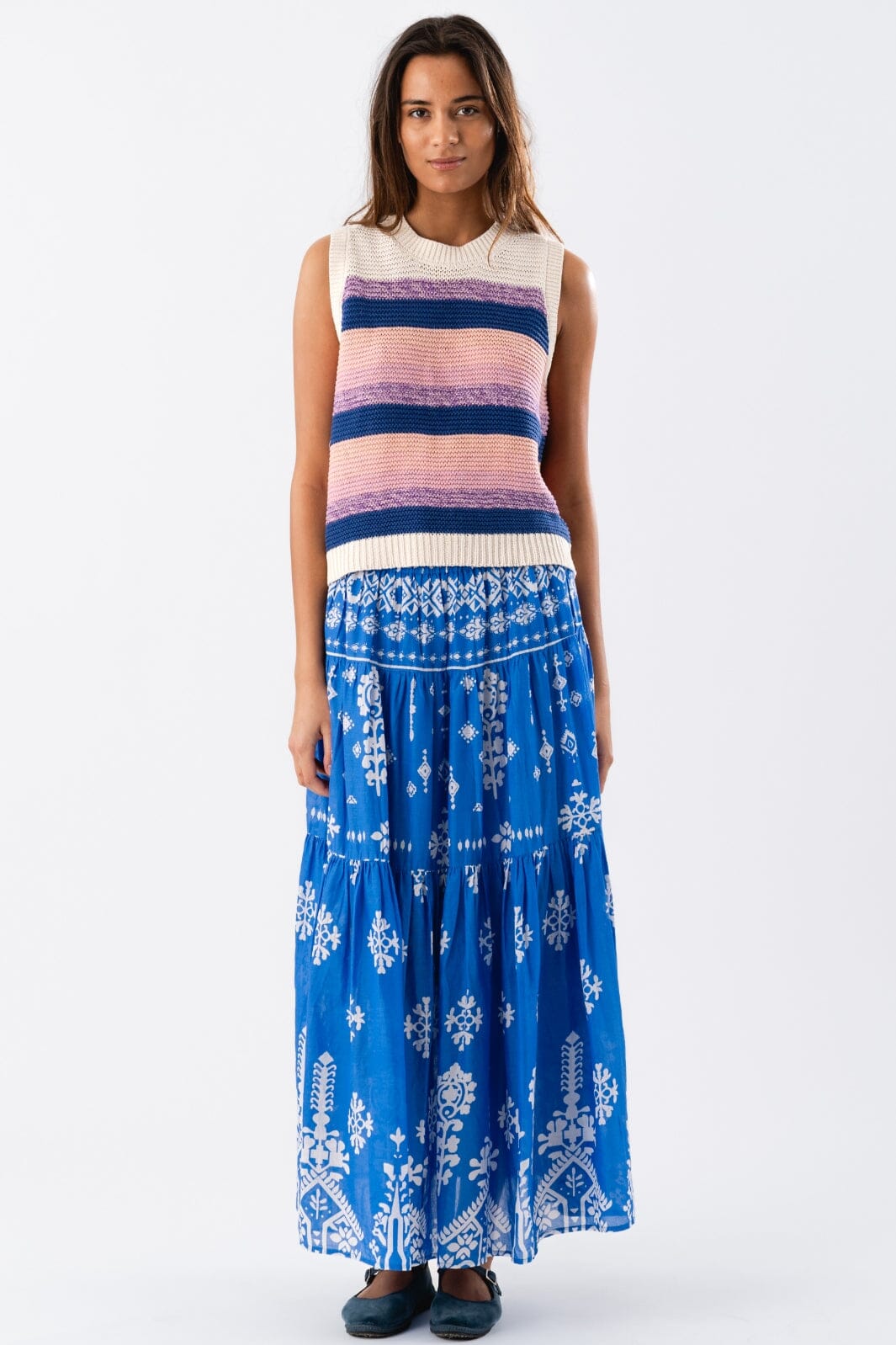 Forudbestilling - Lollys Laundry - SunsetLL Maxi Skirt 24293-2009 - 20 Blue Nederdele 