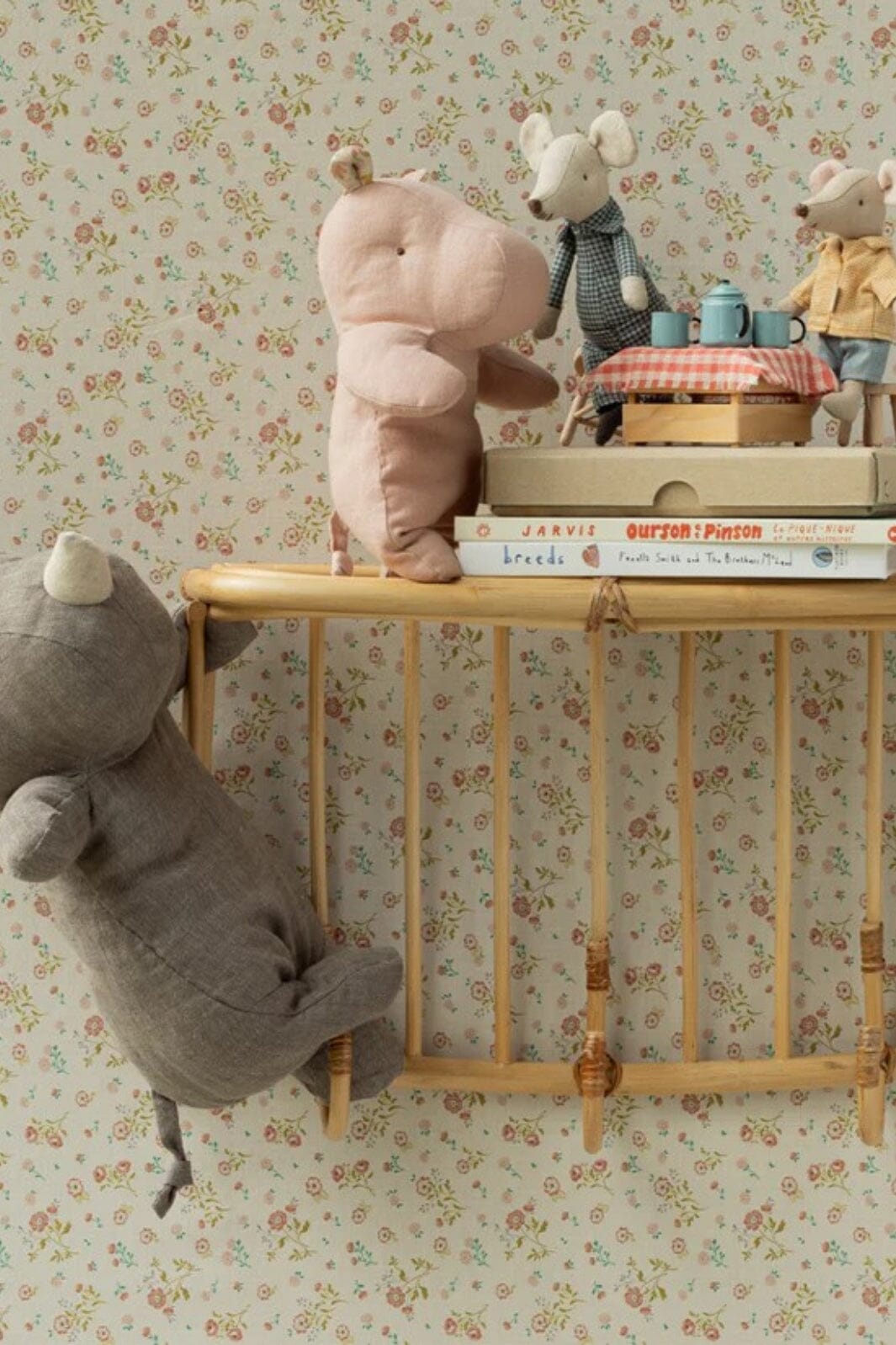 Maileg - Safari Friends, Small Hippo - Soft Rose - Small