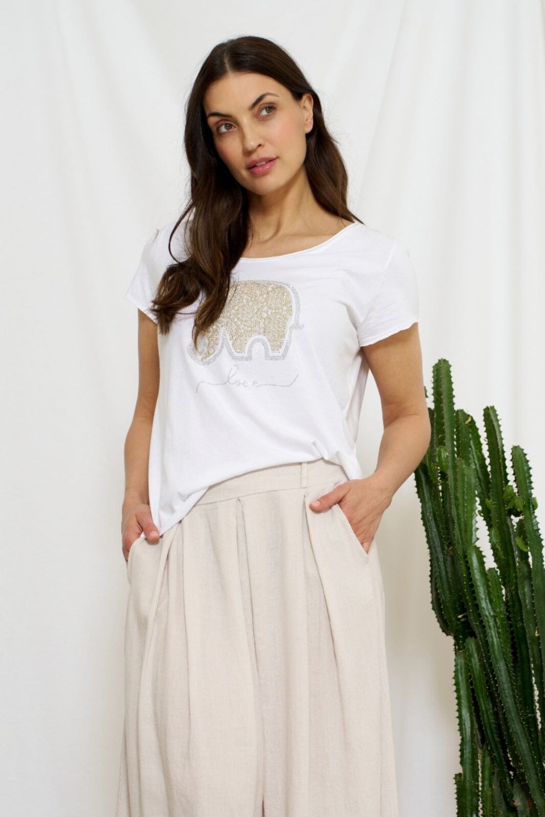 Marta Du Chateau - Mdcmarie T-Shirt 1535 - White Love Elephant