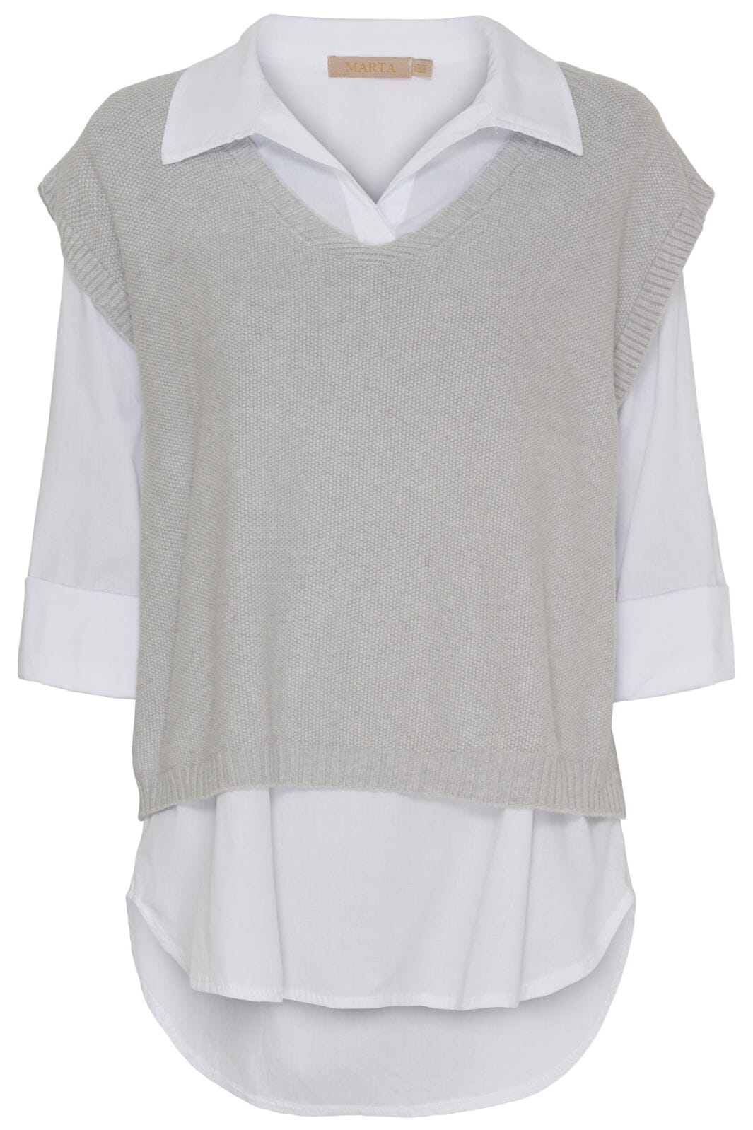 Forudbestilling - Marta Du Chateau - Mdcnorah Shirt/Vest Set - 4001 Grey Skjorter 