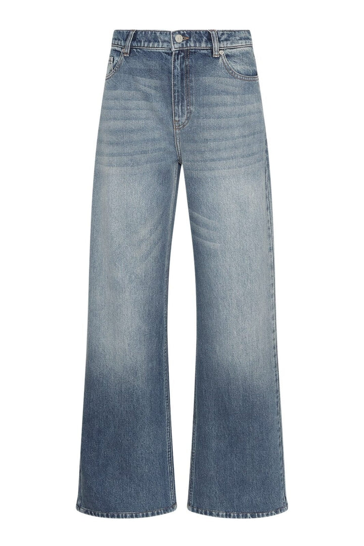 Forudbestilling - Moss Copenhagen - Mschbine Lui Relaxed Long Jeans 19282 - Mid Blue Wash Jeans 