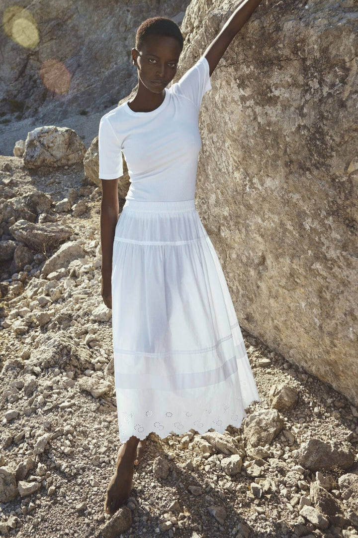 Forudbestilling - Moss Copenhagen - Mschethel Olisa Skirt 19016 - Bright White Nederdele 