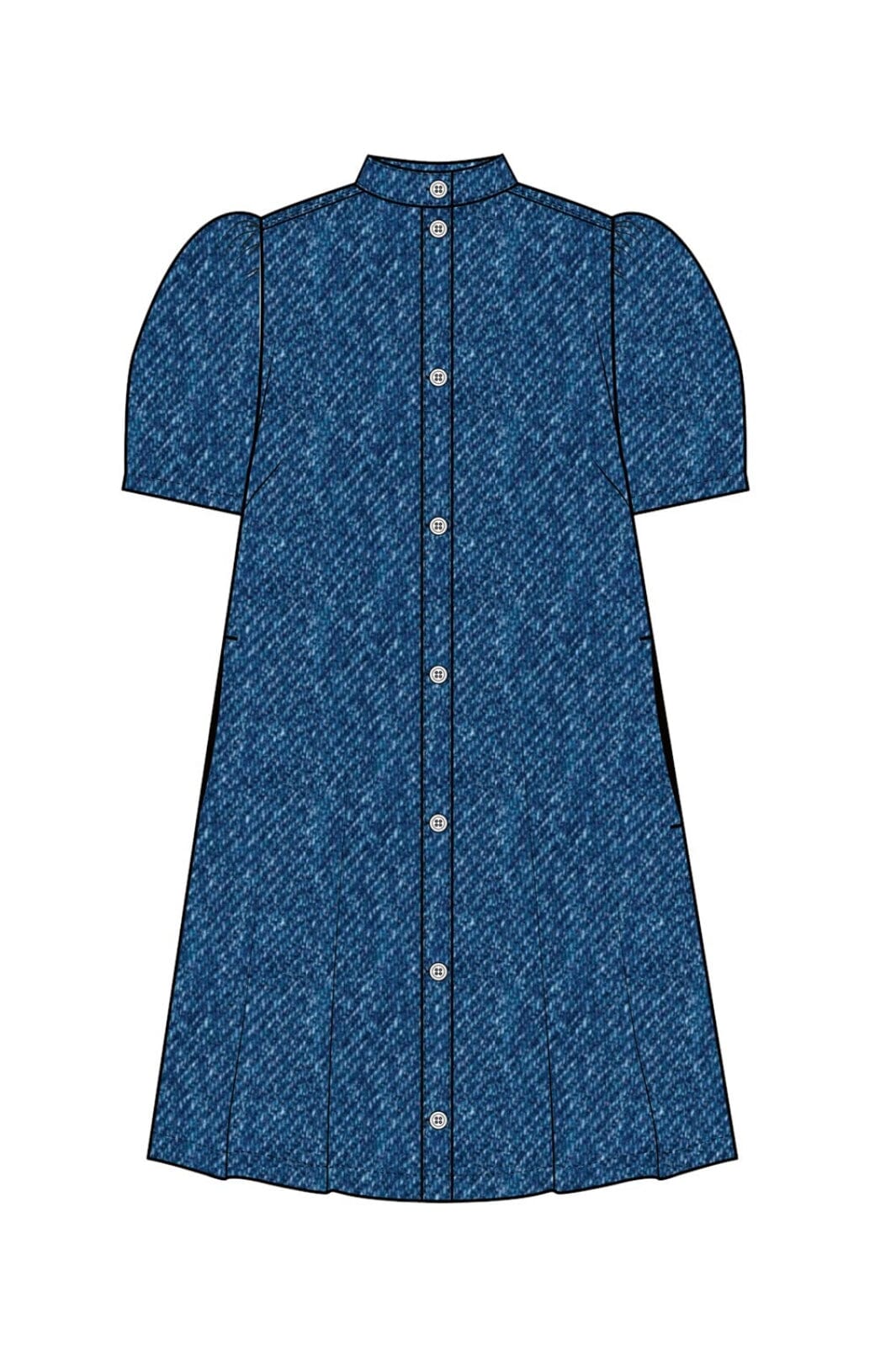 Forudbestilling - Moss Copenhagen - Mschshayla Ss Shirt Dress - Mid Blue Wash Kjoler 