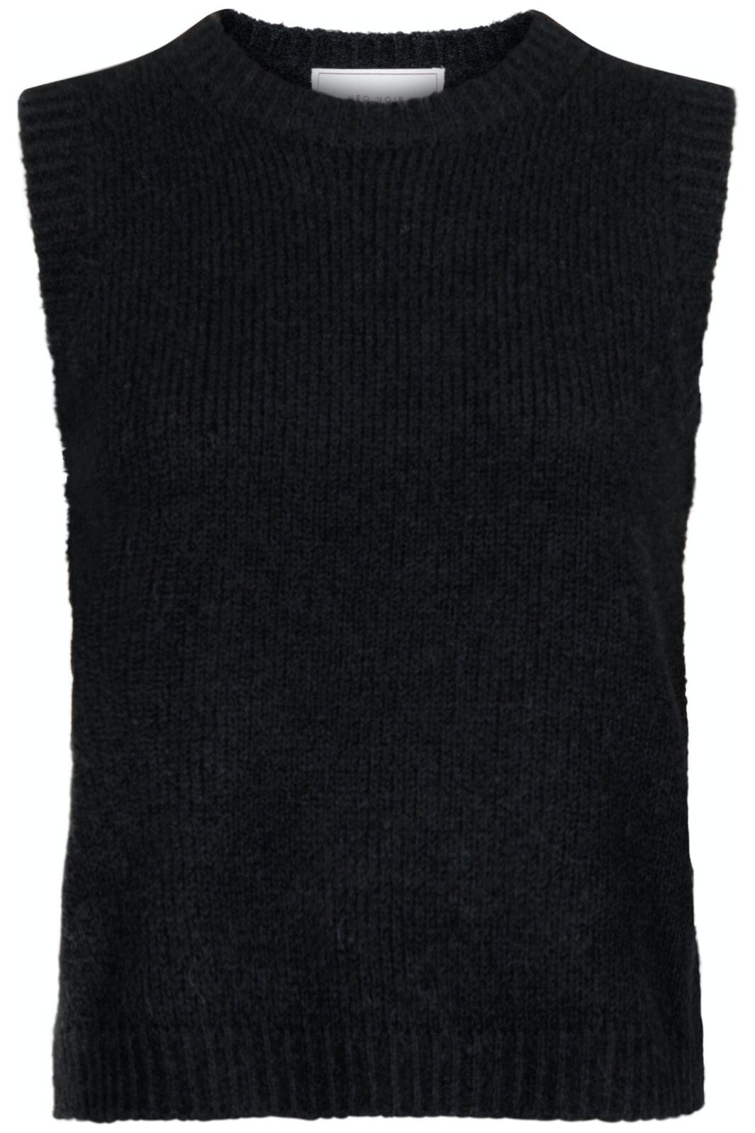 Forudbestilling - Neo Noir - Franko Soft Knit Waistcoat - Black Veste 