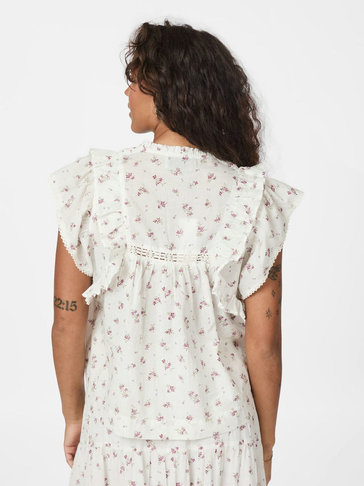 Forudbestilling - Neo Noir - Jayla Small Blossom Top 165648 - 122 - Creme Toppe 