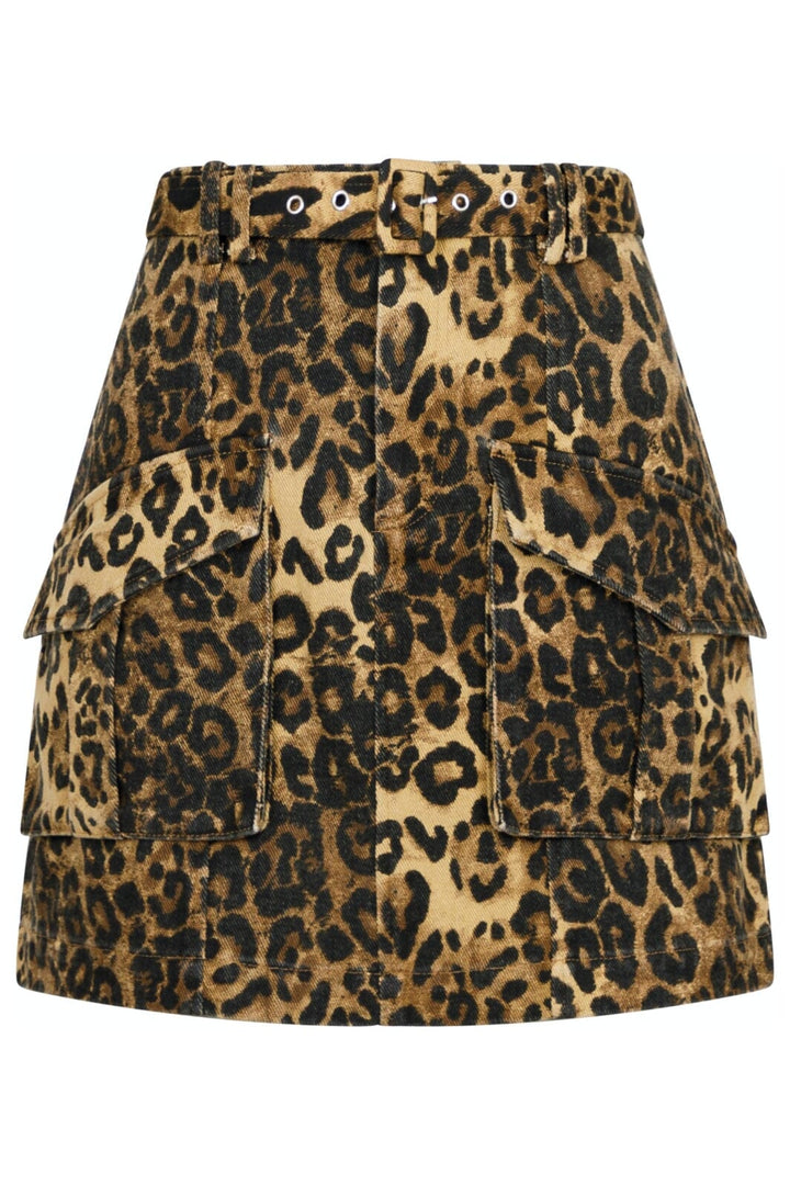 Forudbestilling - Neo Noir - Layken Leo Cargo Skirt - Leopard Nederdele 