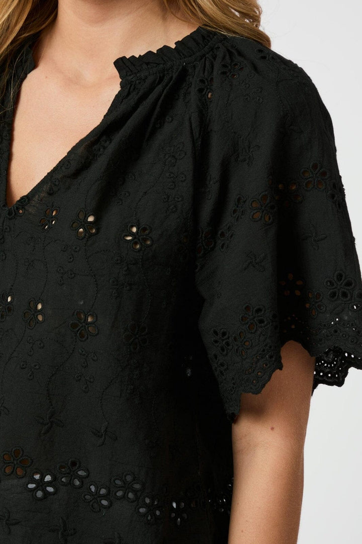 Neo Noir - Odet Embroidery Blouse 165172 - 100 - Black