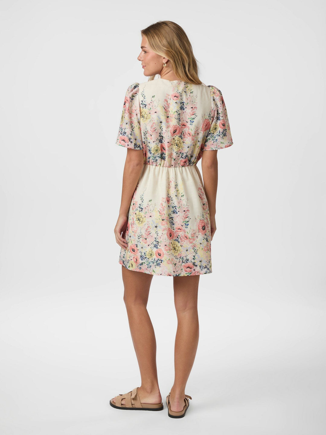Forudbestilling - Neo Noir - Shena Flower Print Dress 166451 - 122 - Creme Kjoler 