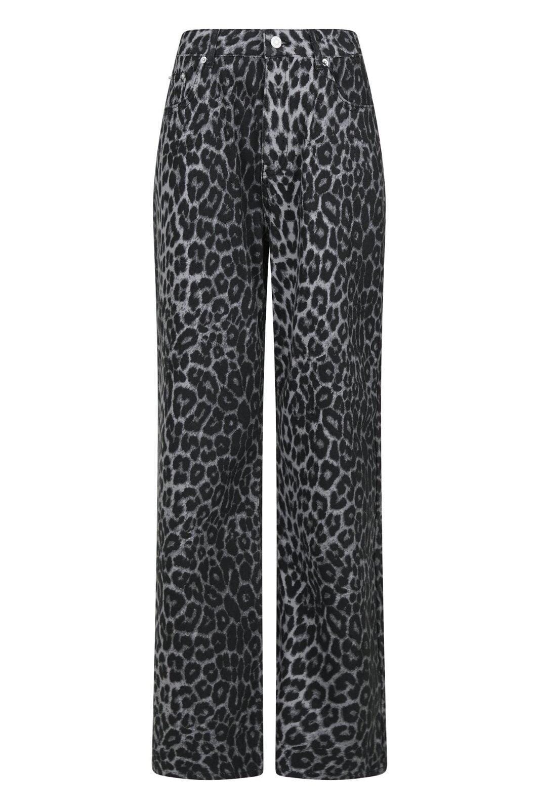 Neo Noir - Simona Leopard Pants - Grey Leopard | Køb