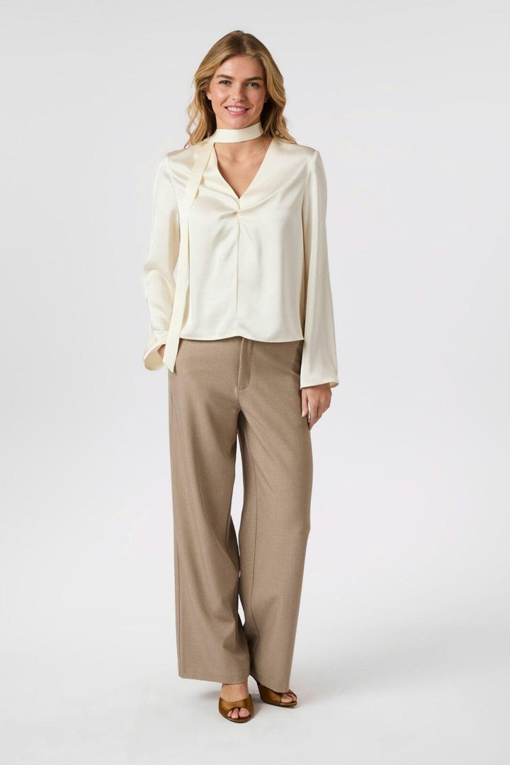 Neo Noir - Susanna Heavy Sateen Blouse 165018 - 621 - Pearl
