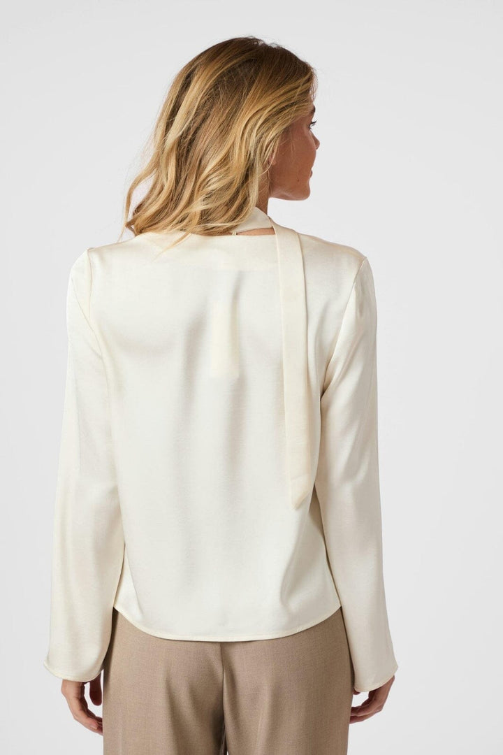 Neo Noir - Susanna Heavy Sateen Blouse 165018 - 621 - Pearl