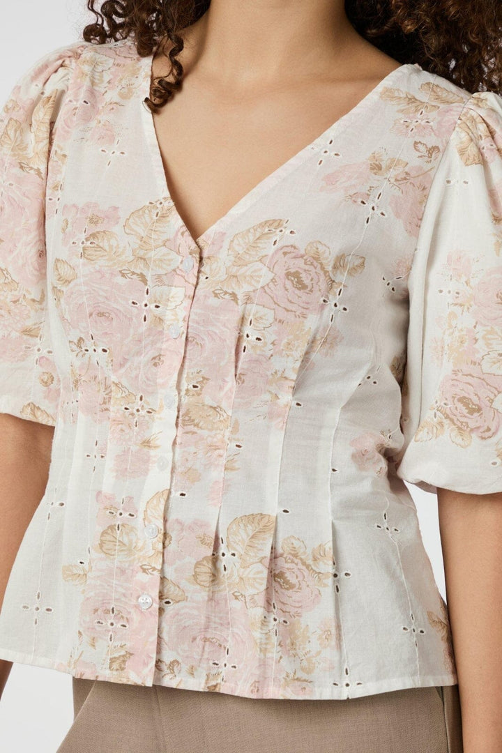 Neo Noir - Timra Emb Rose Blouse 165356 - 630 - Dusty Rose