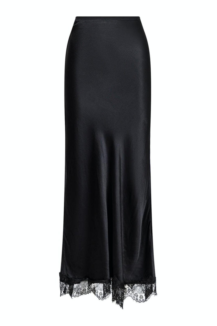 Forudbestilling - Neo Noir - Veroni Satin Lace Skirt - Black Nederdele 