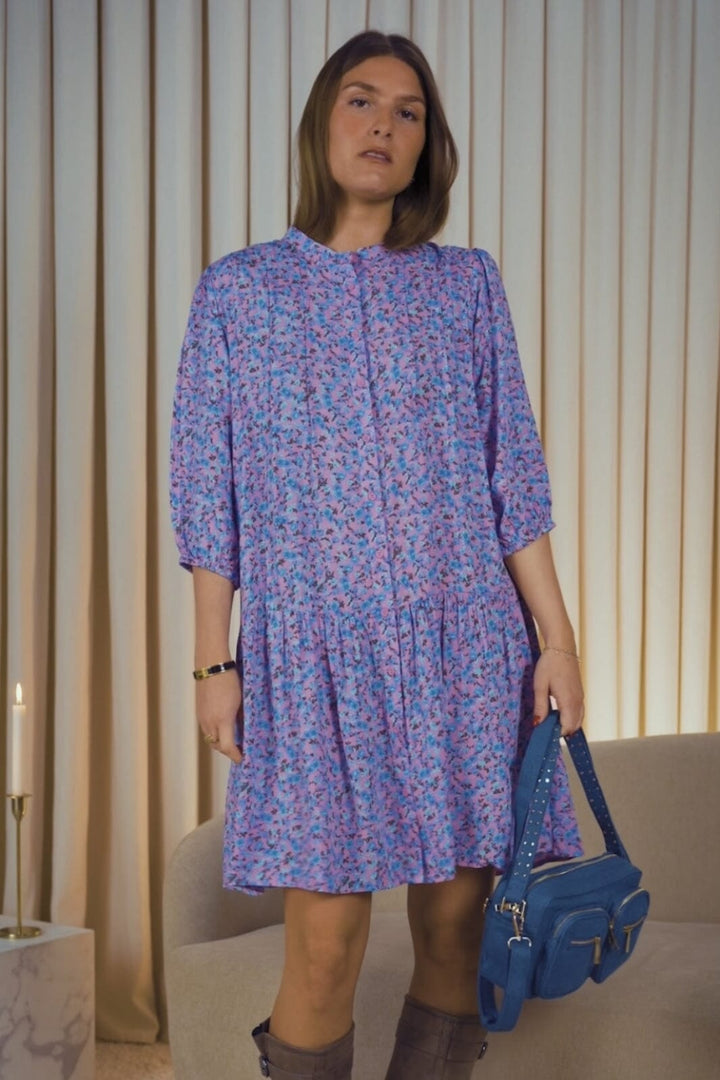 Forudbestilling - Noella - Imogen Dress - Pink/Blue Flower Kjoler 