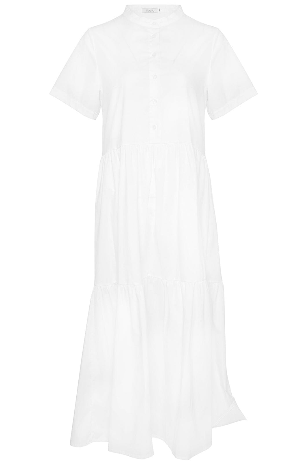 Forudbestilling - Noella - Lipe Long Dress Short Sleeve Cotton - White Kjoler 