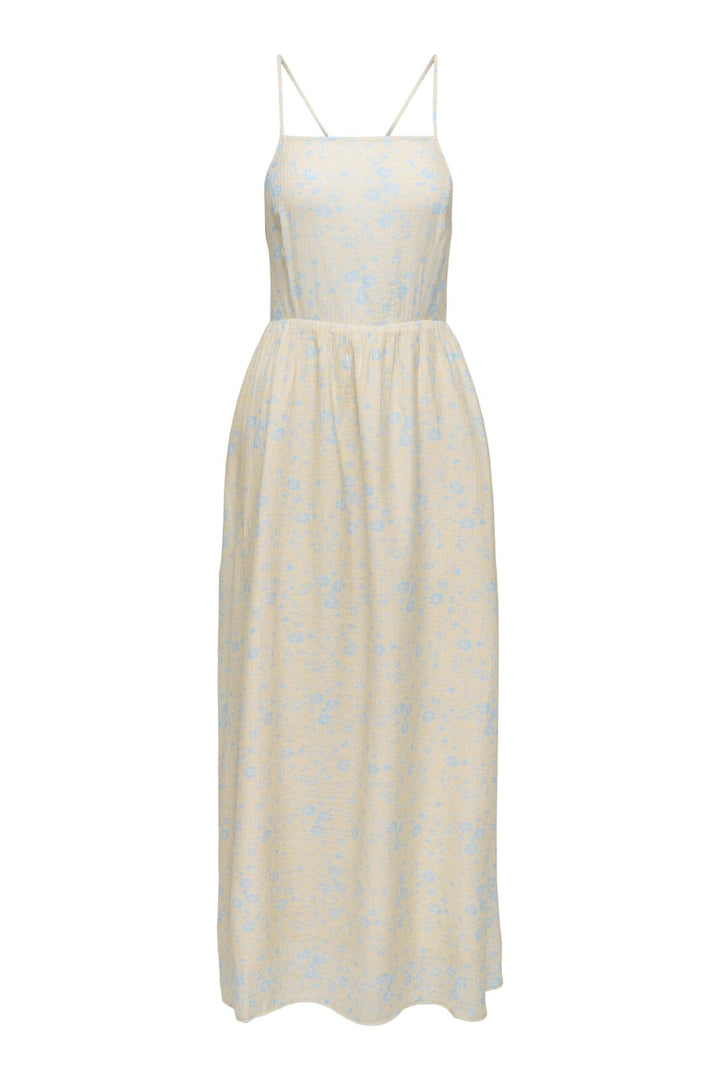 Only - Onleloise Maxi Strap Dress Ox - 4973305 Ecru Cashemere Blue Flower