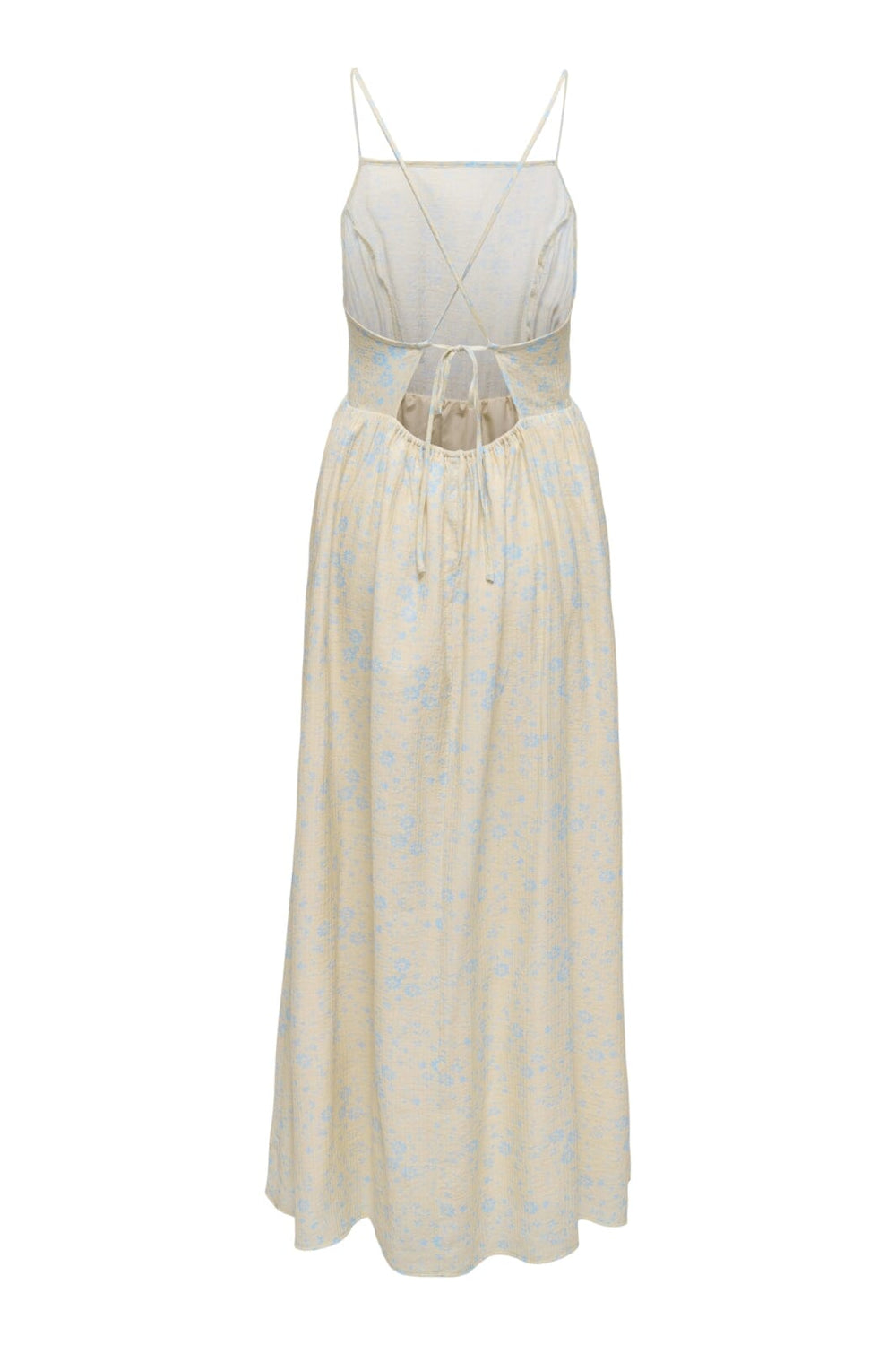 Only - Onleloise Maxi Strap Dress Ox - 4973305 Ecru Cashemere Blue Flower