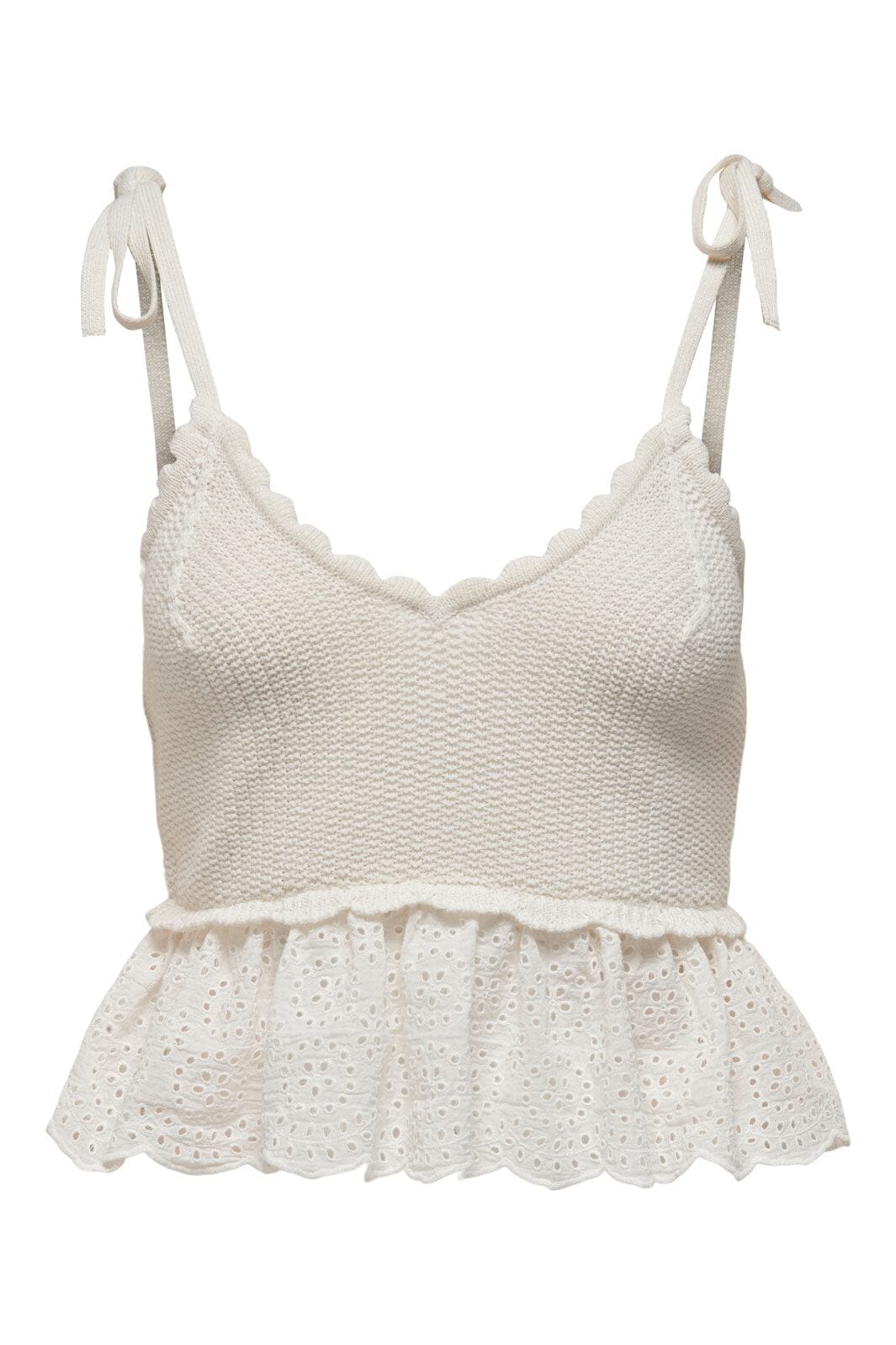 Only - Onlkristin Life Sl Short Mix Top Knt - 4209293 Cloud Dancer