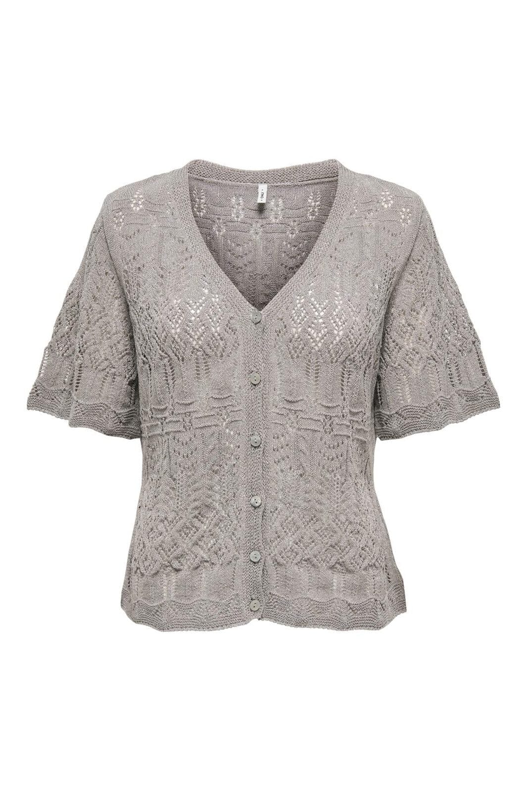 Only - Onllovely Ss Glitter Button Top Knt - 4916203 Weathered Teak Silver