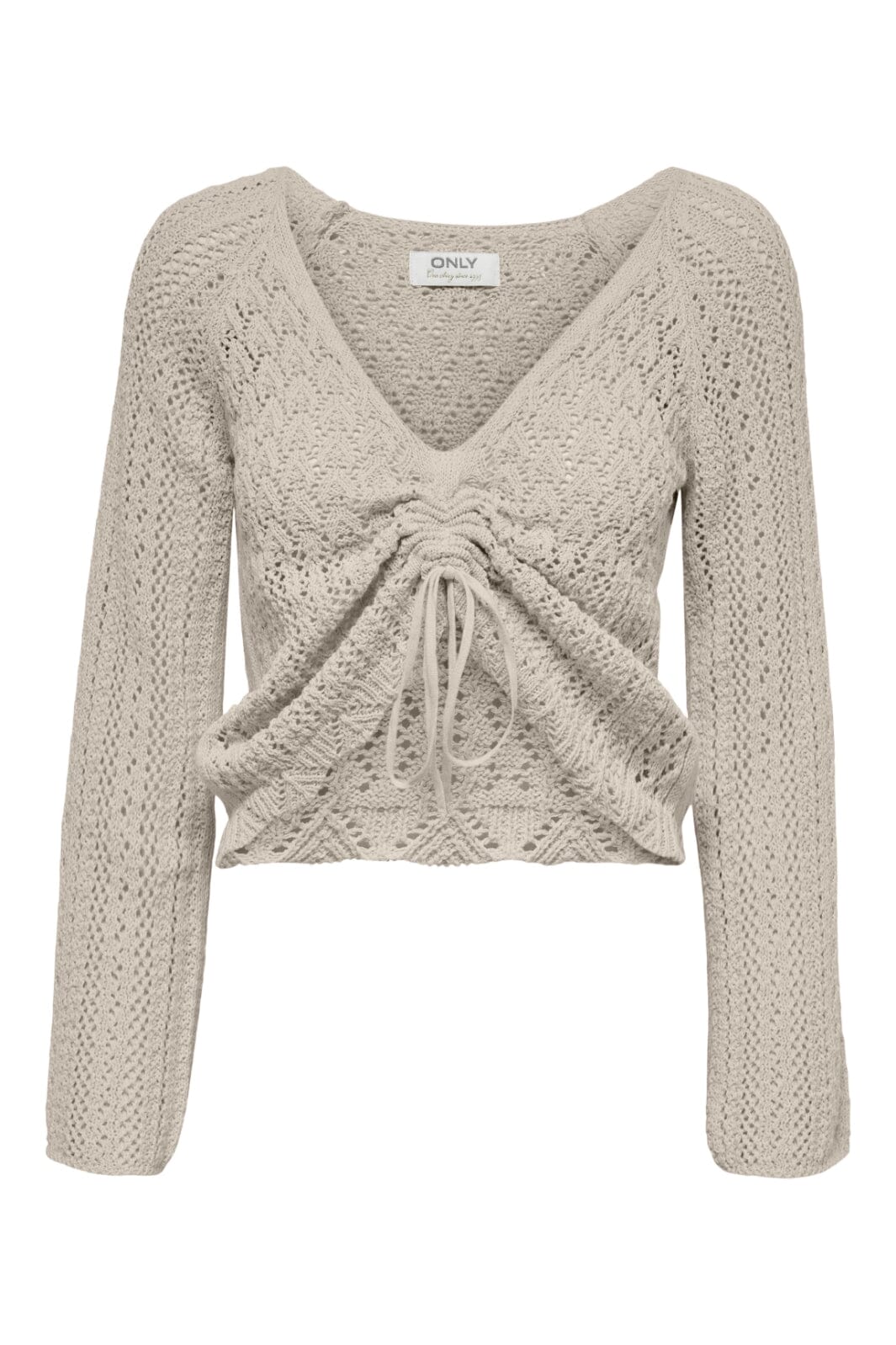 Forudbestilling - Only - Onlnola Life Ls Ruching Pullover Knt - 4030617 Pumice Stone Melange