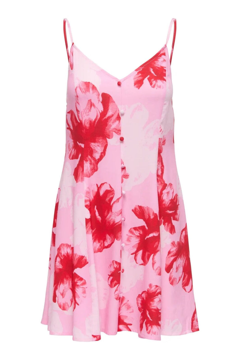 Only - Onlrilla Short Strap Dress Ox - 4974675 Prism Pink Cherry Blossom