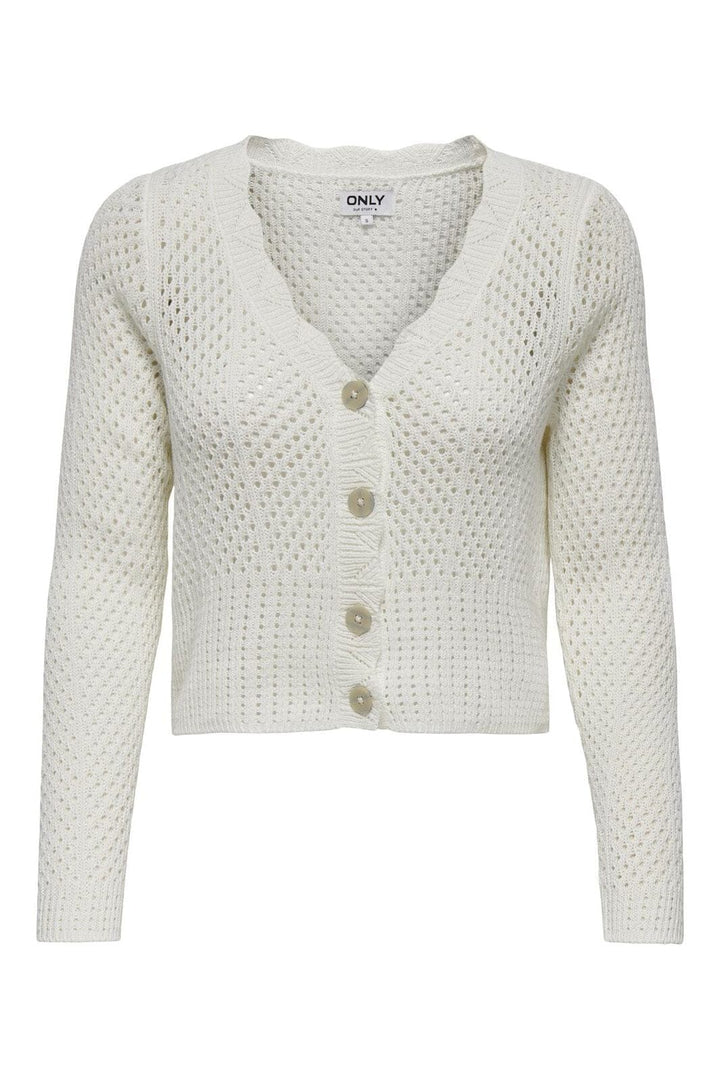 Only - Onlroselia Ls V-Neck Cardi Knt - 4661180 Cloud Dancer