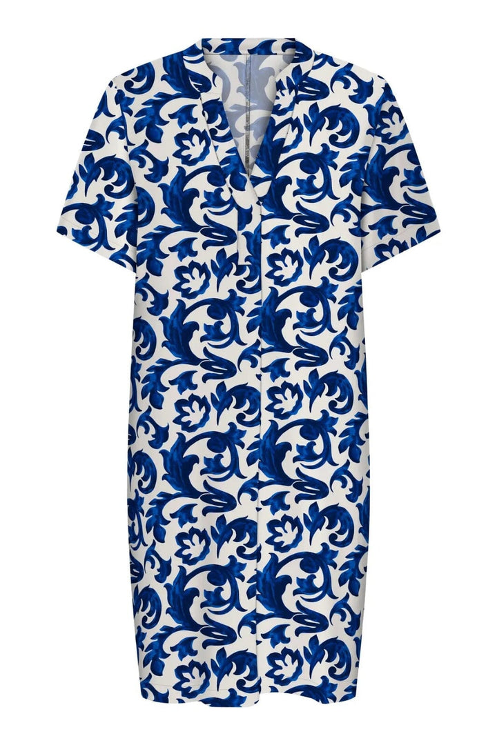 Forudbestilling - Only - Onlsusi Life Ss V-Neck Tunic Dress Wnn - 4881776 Beacon Blue Ornaments