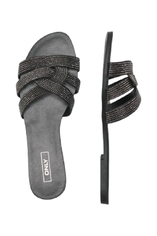 Only Shoes - Onlfeli-5 Pu Bling Slip On Sandal - 4674034 Black