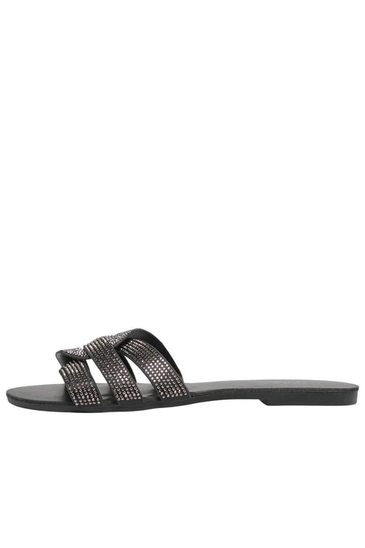 Only Shoes - Onlfeli-5 Pu Bling Slip On Sandal - 4674034 Black