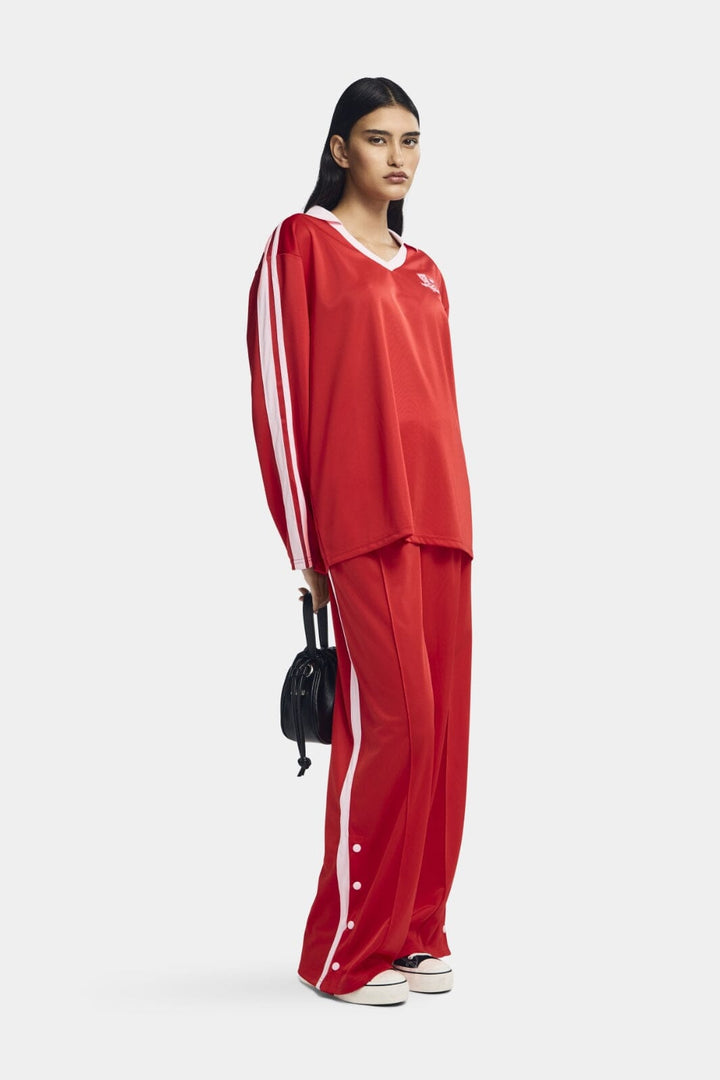 Forudbestilling - Pieces - Pcgrace Ls Polo Shirt Fsy - 4756340 High Risk Red Pink-A-Boo Stripe Skjorter 