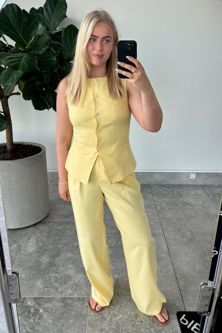 Forudbestilling - Pieces - Pcjoline Wide Pant - 4974790 French Vanilla Bukser 